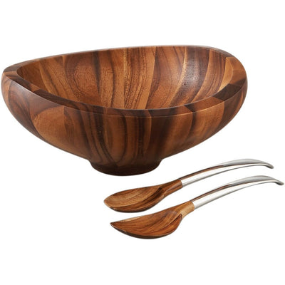 Nambe Butterfly Salad Bowl With Servers Salad Bowls Nambe 