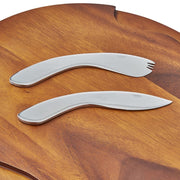 Nambe Cheese Block With Knife & Spreader Servers Nambe 