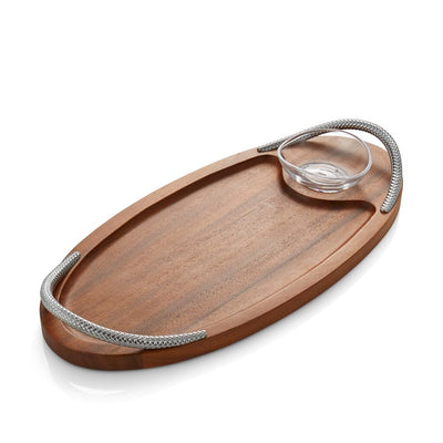 Nambe Braid Serving Board With Dipping Dish Servers Nambe 