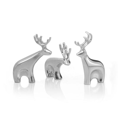 Nambe Miniature Blitzen Reindeer Figurine Set (Set of 3) Christmas Nambe 