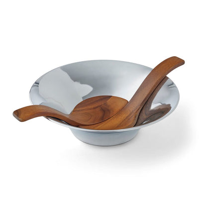 Nambe Classic Chillable Salad Bowl With Servers Salad Bowls Nambe 