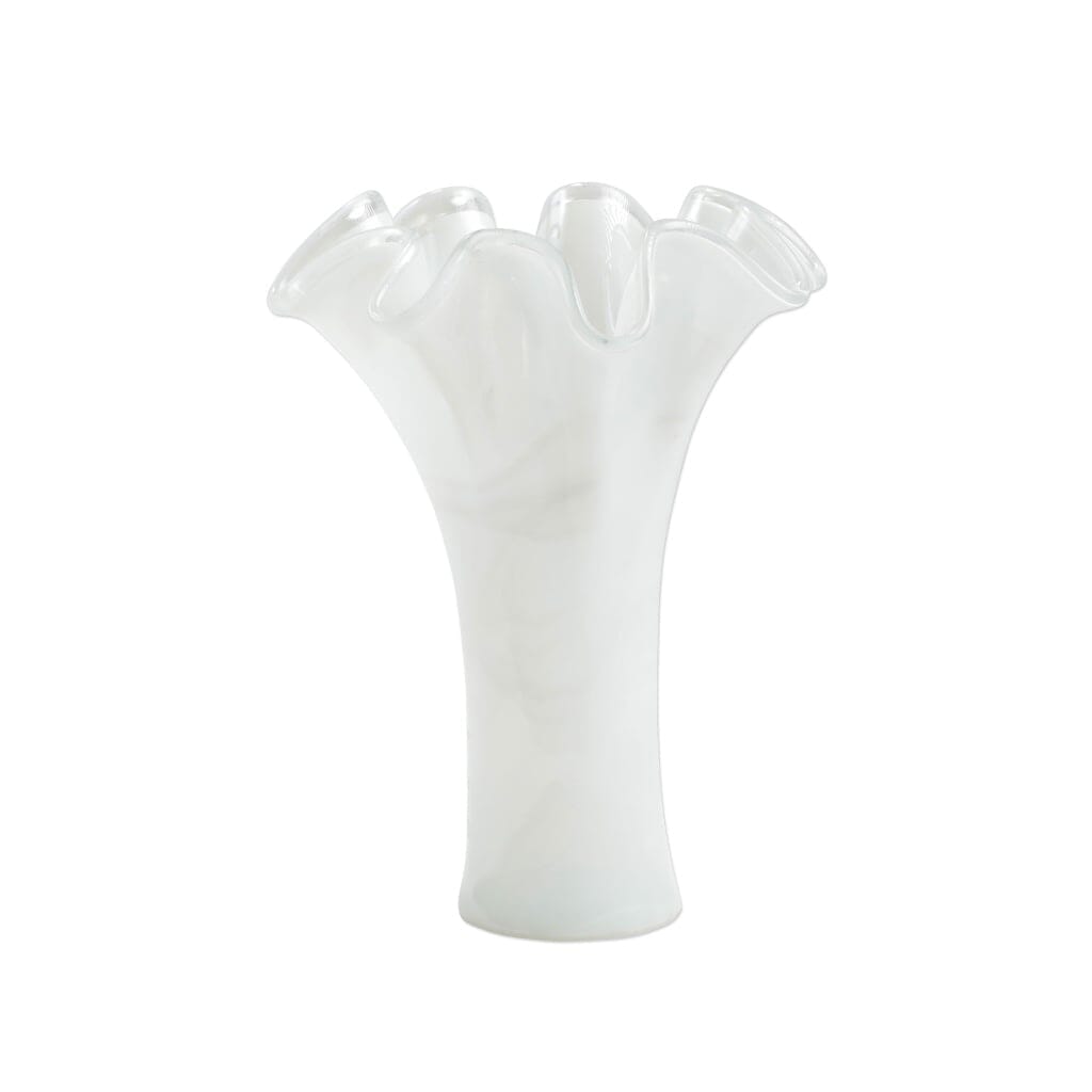 Vietri Onda Glass White Short Vase Dinnerware Vietri