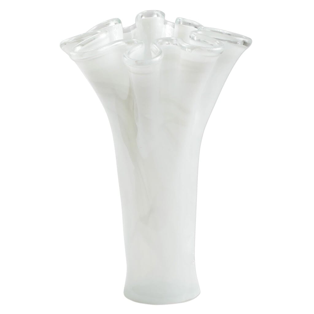 Vietri Onda Glass White Tall Vase Dinnerware Vietri