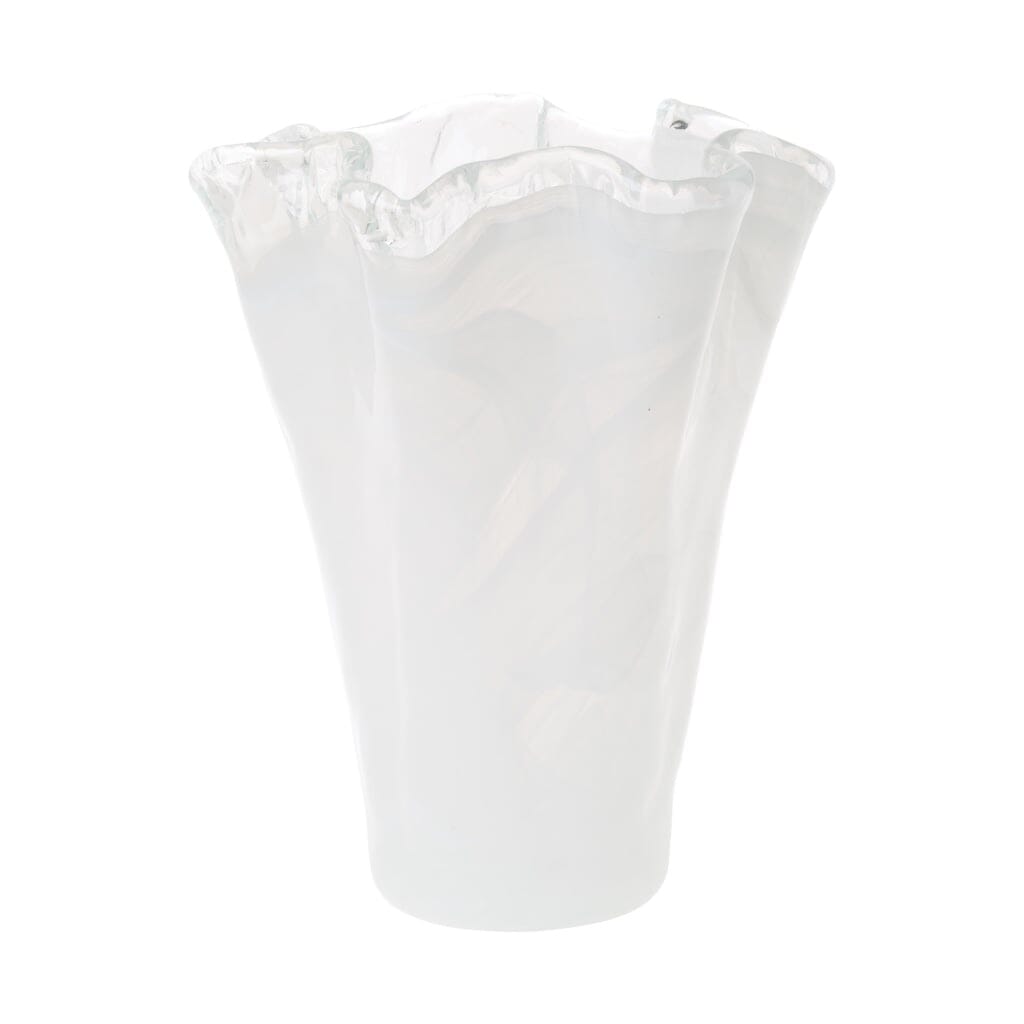 Vietri Onda Glass White Medium Vase Dinnerware Vietri