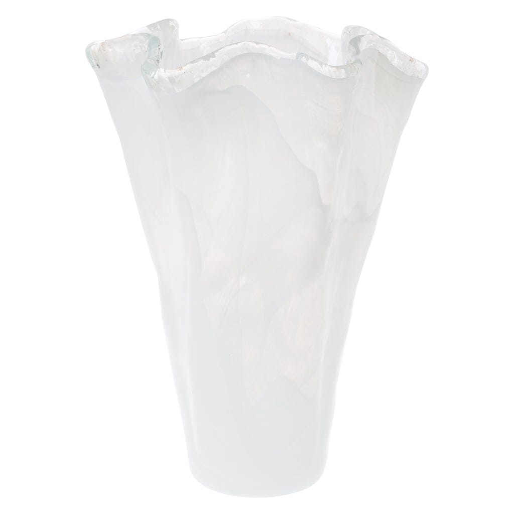 Vietri Onda Glass White Large Vase Dinnerware Vietri