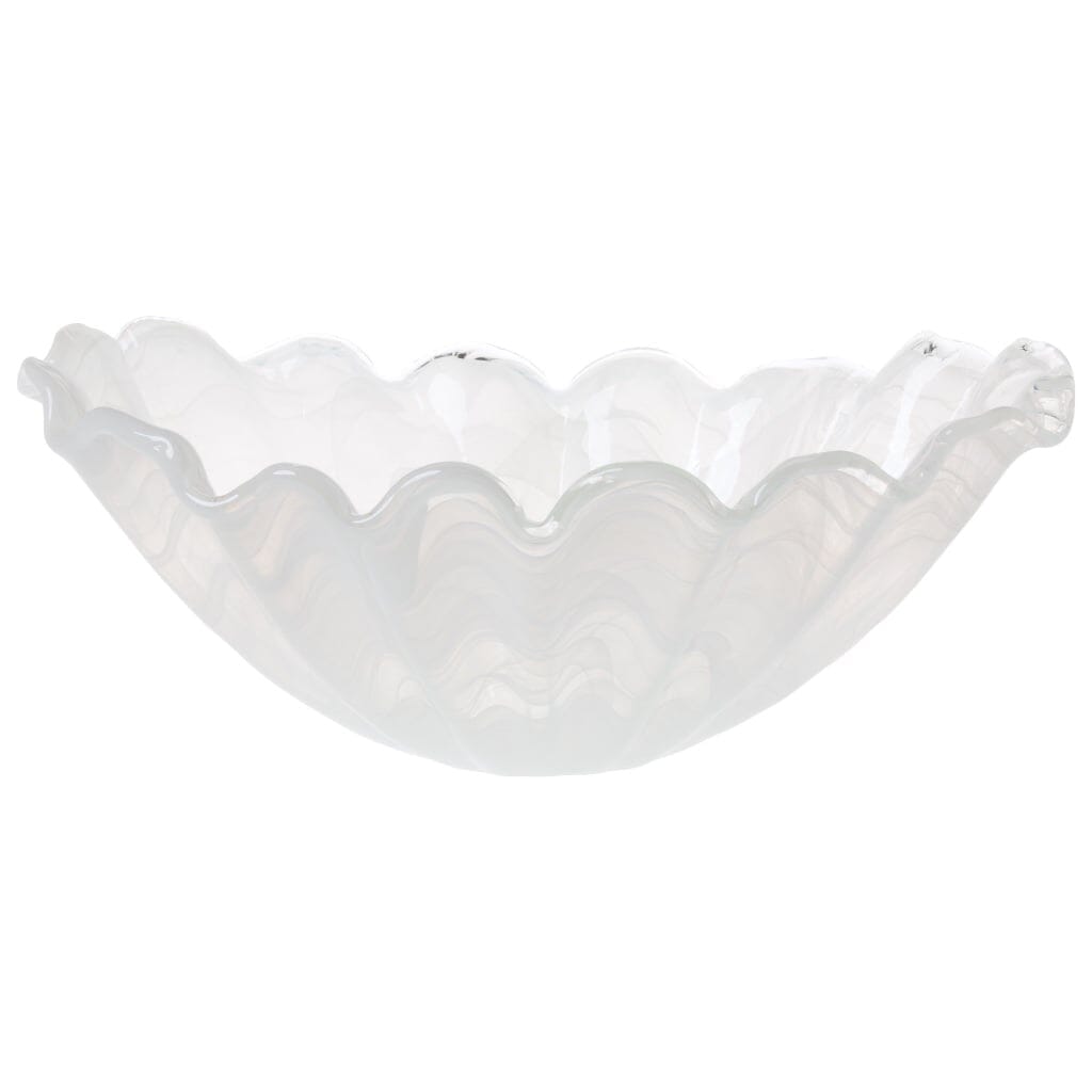 Vietri Onda Glass White Centerpiece Dinnerware Vietri