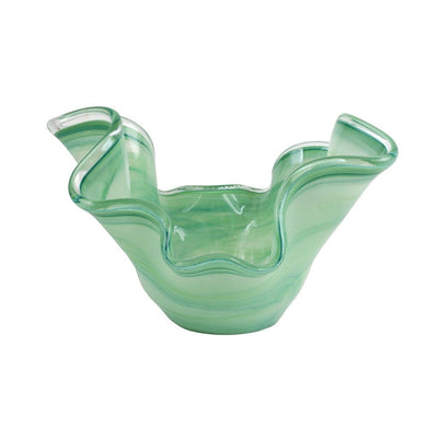 Vietri Onda Glass Green Medium Bowl Dinnerware Vietri 