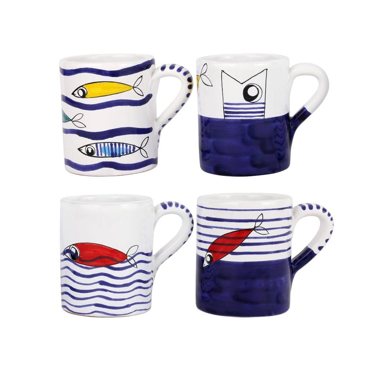 Vietri Pesce Pazzo Assorted Mugs - Set of 4 Dinnerware Vietri
