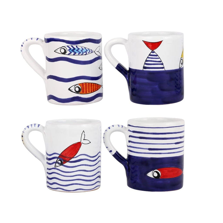 Vietri Pesce Pazzo Assorted Mugs - Set of 4 Dinnerware Vietri