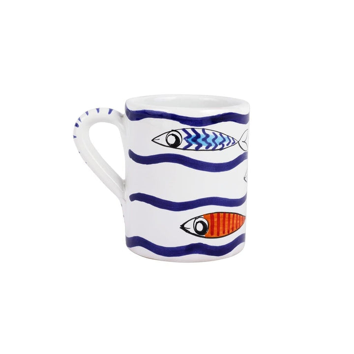 Vietri Pesce Pazzo Multicolor Swimming Fish Mug Dinnerware Vietri