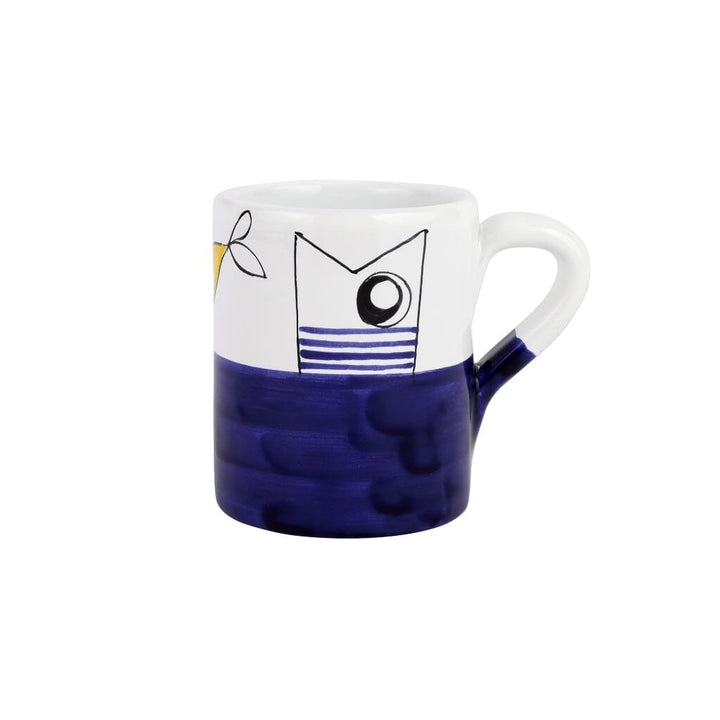 Vietri Pesce Pazzo Diving Fish Mug Dinnerware Vietri