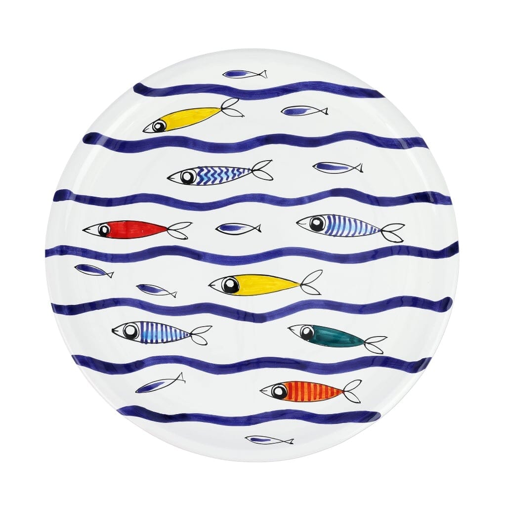 Vietri Pesce Pazzo Round Platter Platters Vietri