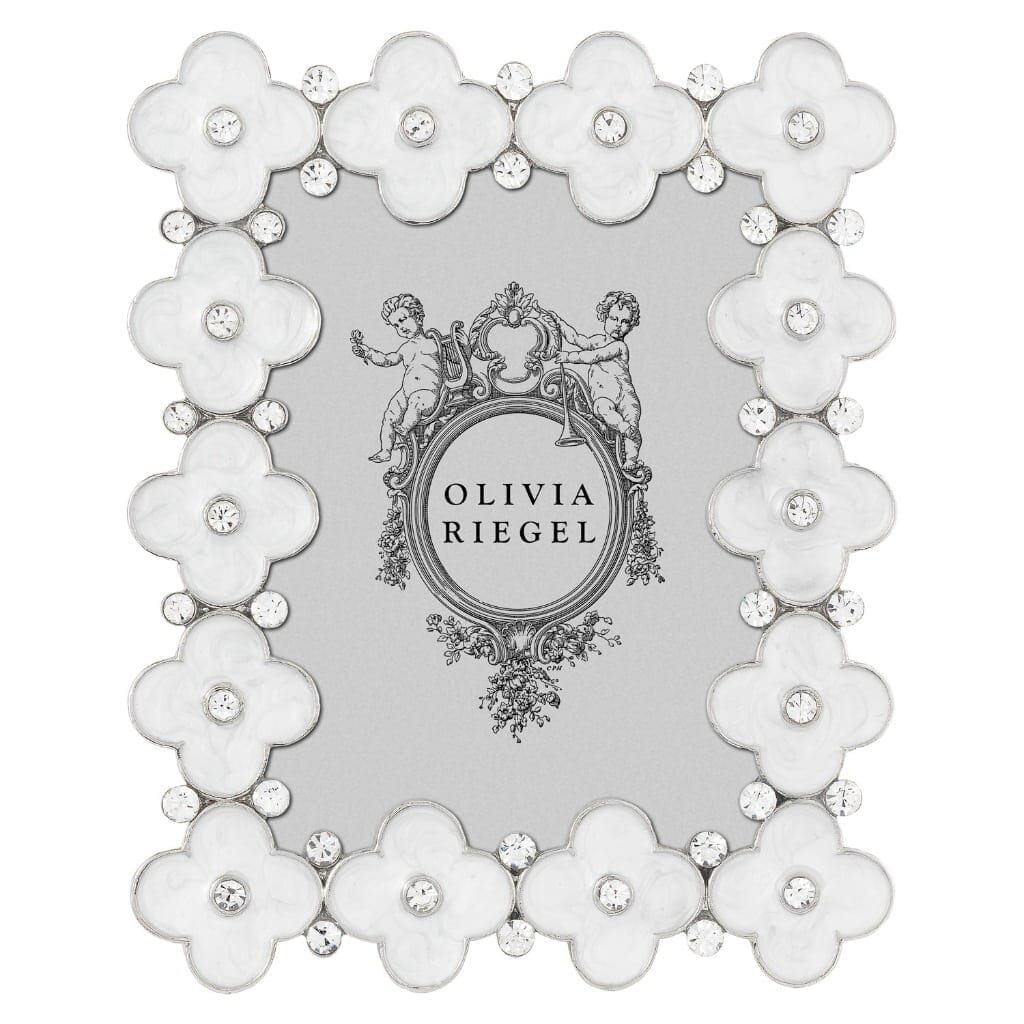 Olivia Riegel White Enamel Clover 2.5" x 3.5" Frame Picture Frames Olivia Riegel