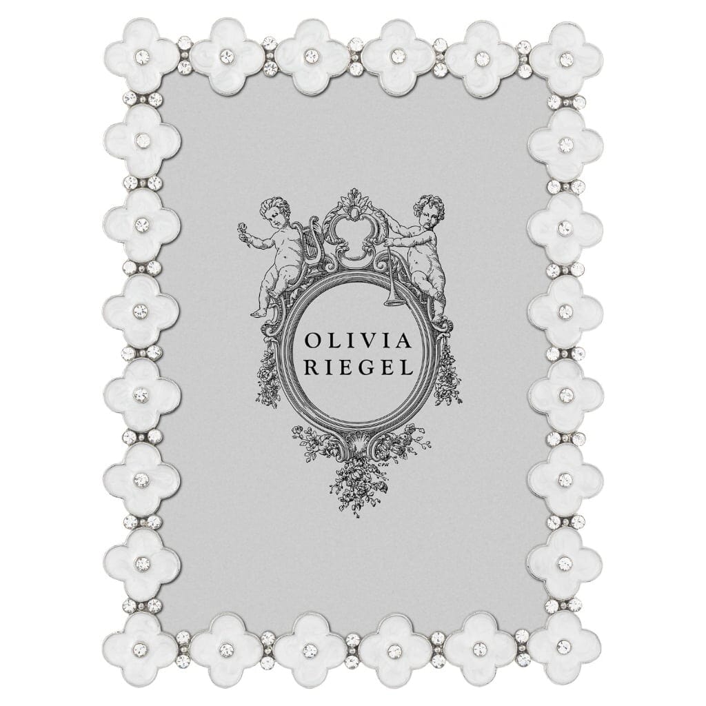Olivia Riegel White Enamel Clover 5" x 7" Frame Picture Frames Olivia Riegel