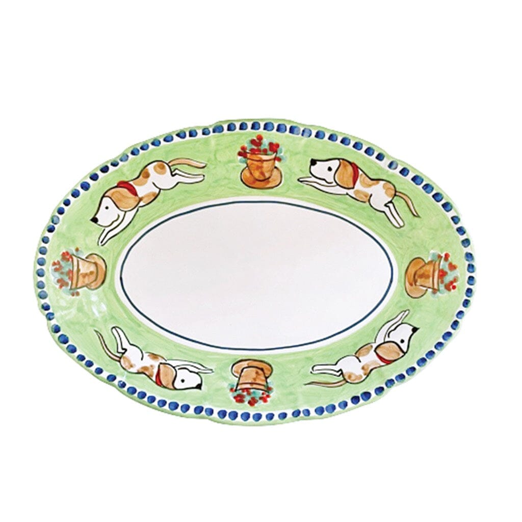 Vietri Campagna Cane Oval Platter Dinnerware Vietri