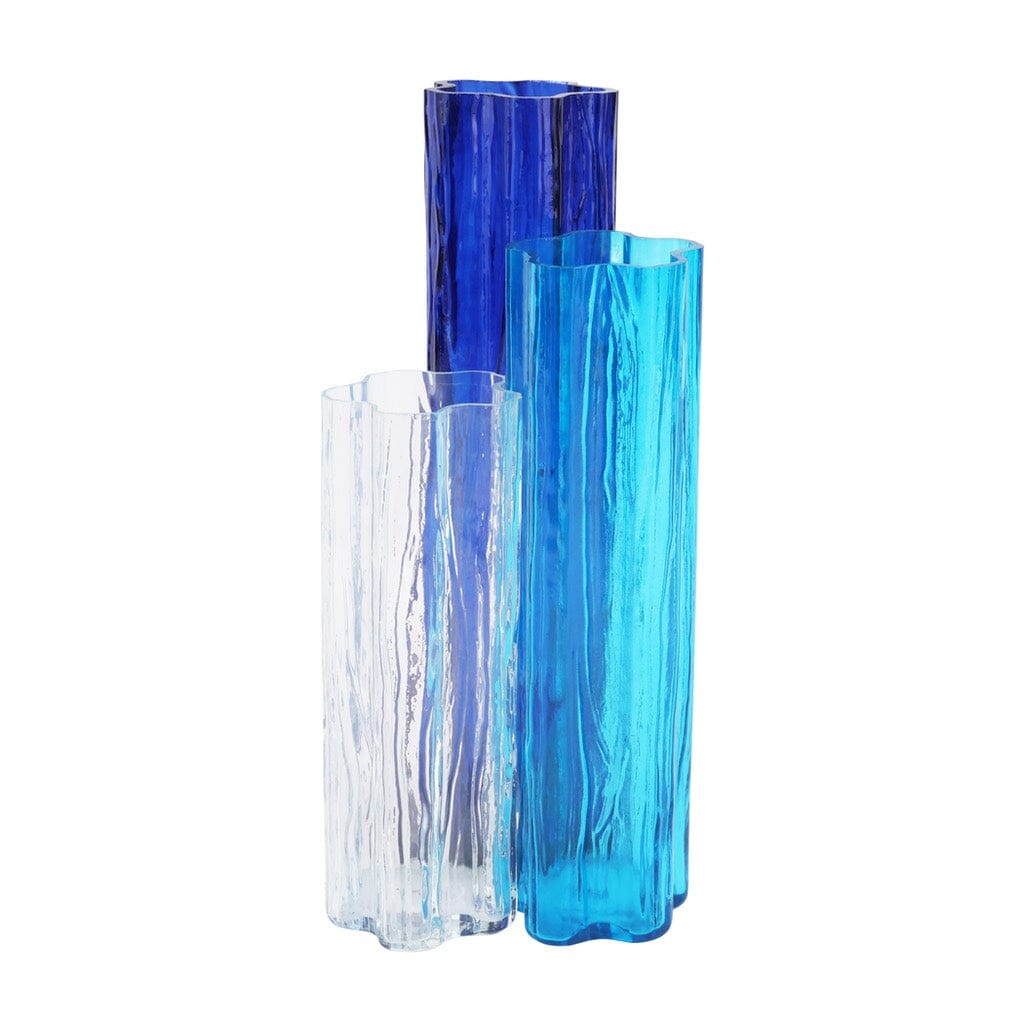 Vietri Flora Glass Blue Vase Vases Vietri
