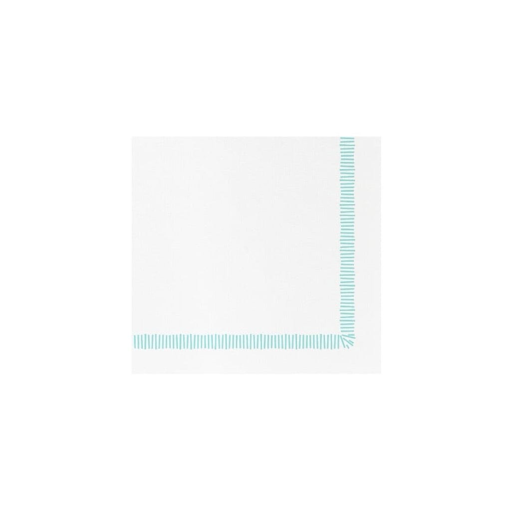 Vietri Papersoft Napkins Fringe Aqua Cocktail Napkins Napkins Vietri