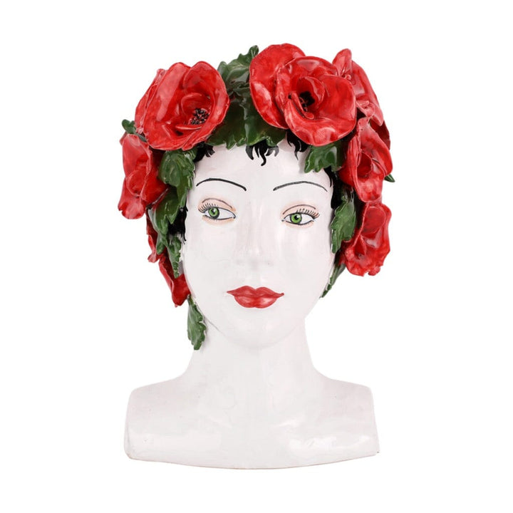Vietri Sicilian Heads - Poppies Head Sculptures Vietri
