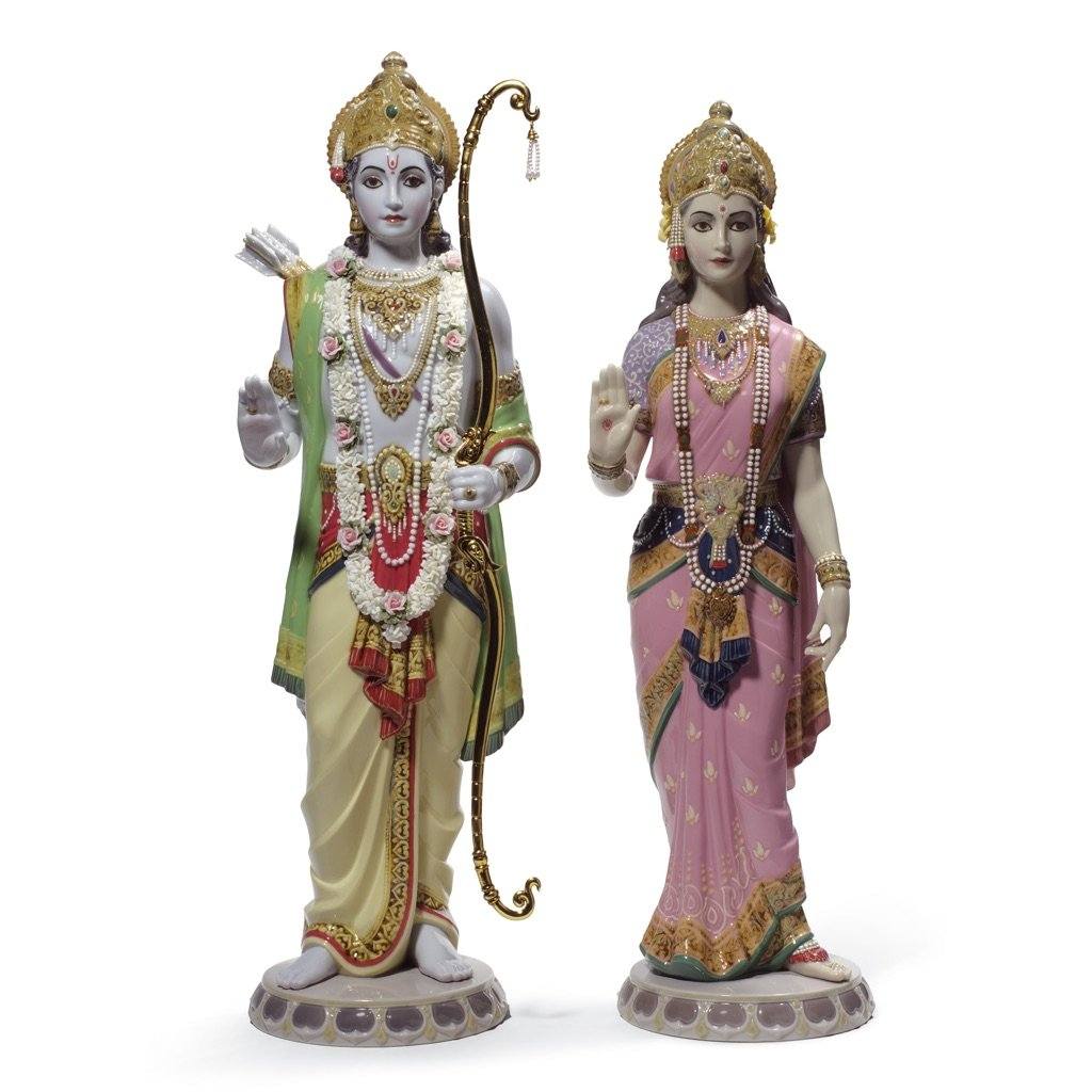 Lladro Porcelain Rama And Sita Figurine Set LE 1800 Figurines Lladro