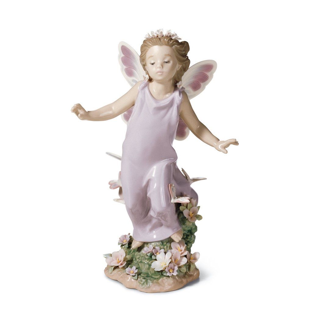 Lladro Porcelain Butterfly Wings Figurine Figurines Lladro