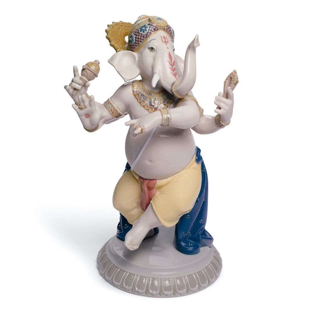 Lladro Porcelain Dancing Ganesha Figurine Figurines Lladro