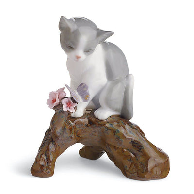Lladro Porcelain Blossoms For The Kitten Figurine Figurines Lladro 