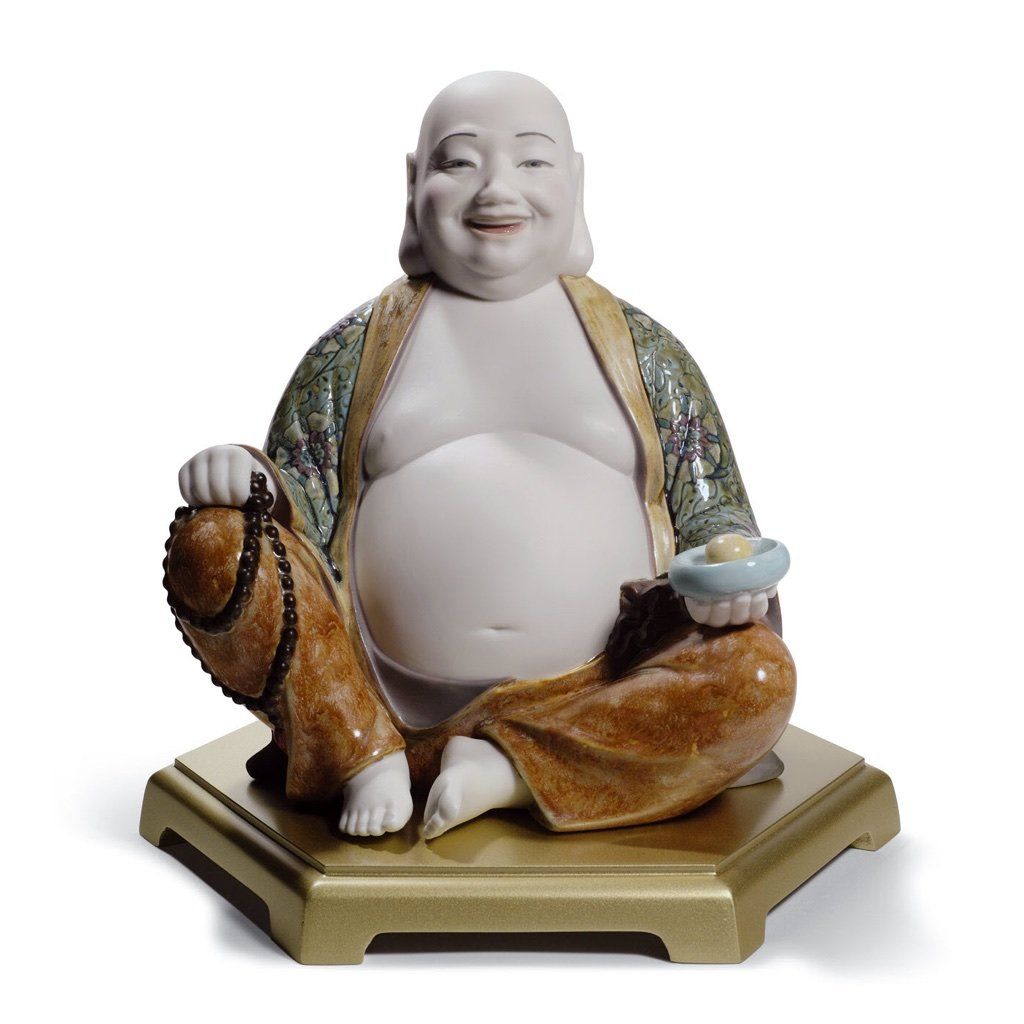 Lladro Porcelain Happy Buddha Figurine Figurines Lladro