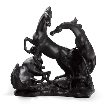 Lladro Porcelain Horses' Group, Black Figurine LE 1000 Figurines Lladro 