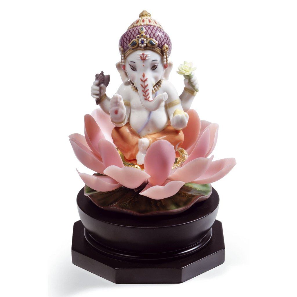 Lladro Porcelain Padmasana Ganesha Figurine Figurines Lladro