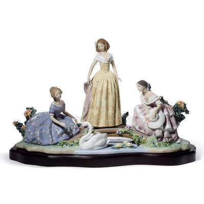 Lladro Porcelain Daydreaming By The Pond Figurine LE 1500 Figurines Lladro 