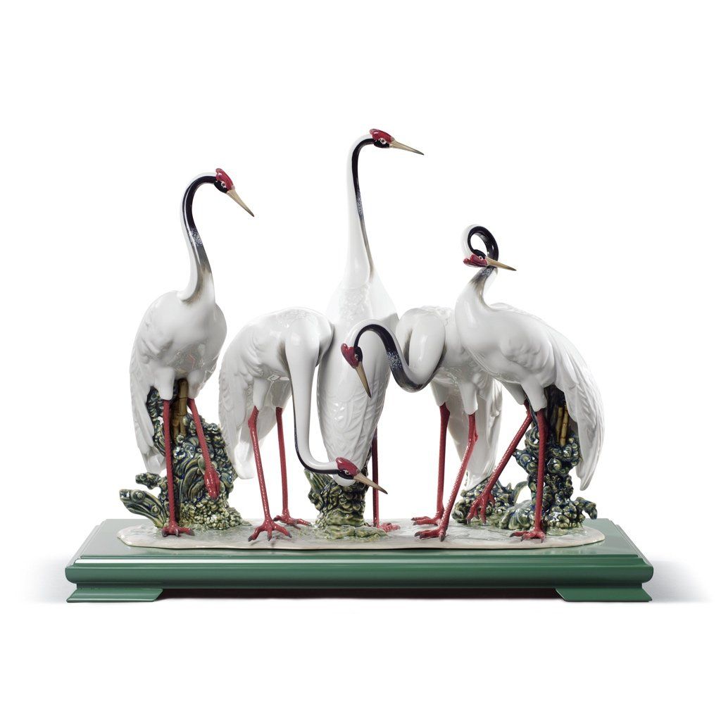 Lladro Porcelain Flock Of Cranes Figurine LE 2000 Figurines Lladro