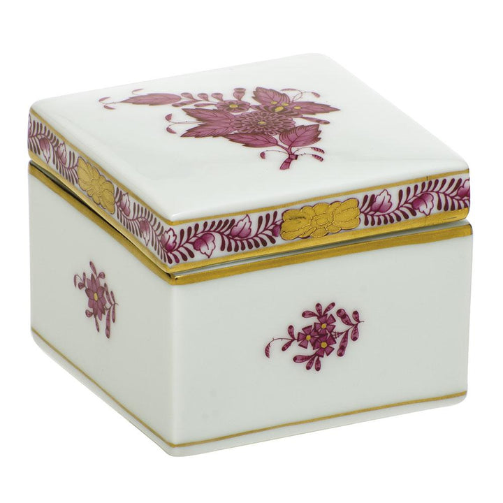 Herend Square Box Figurines Herend Chinese Bouquet Raspberry