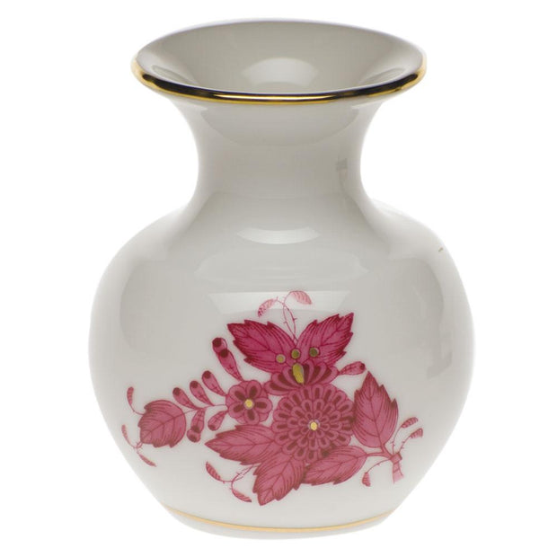 Herend Medium Bud Vase W/Lip Figurines Herend Chinese Bouquet Raspberry 