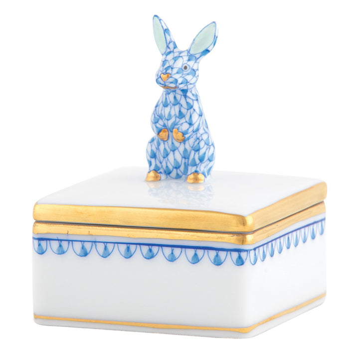 Herend Bunny Box Figurines Herend Box Blue