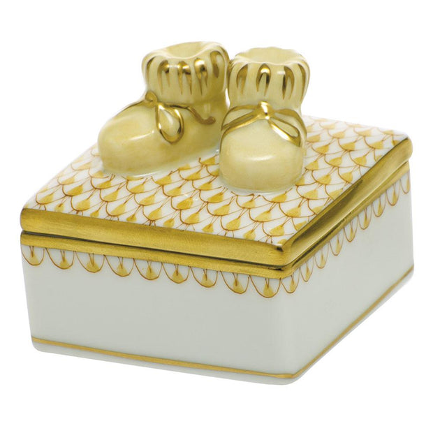 Herend Baby Bootie Box Figurines Herend Yellow Box 