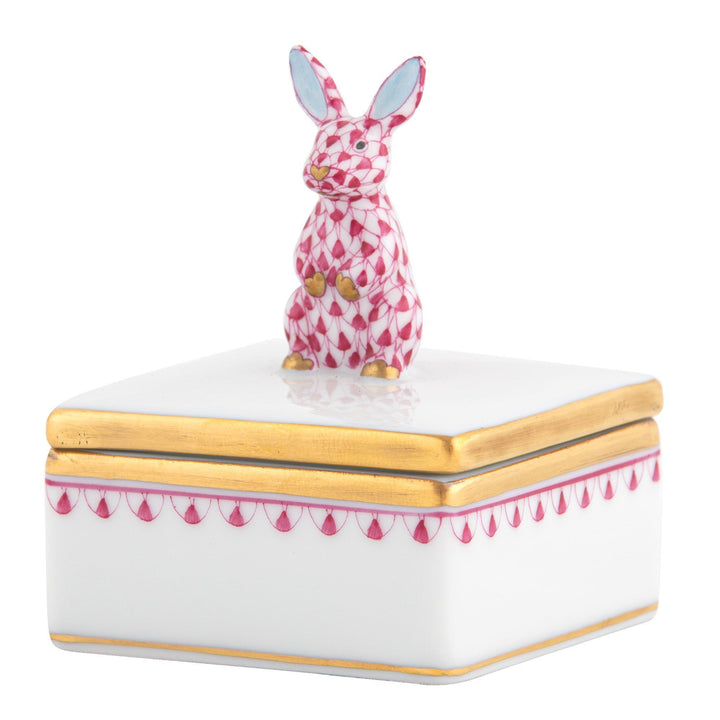 Herend Bunny Box Figurines Herend Box Pink