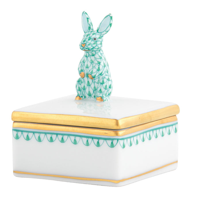 Herend Bunny Box Figurines Herend Box Green