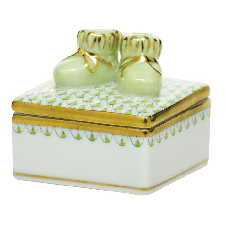 Herend Baby Bootie Box Figurines Herend Lime Box