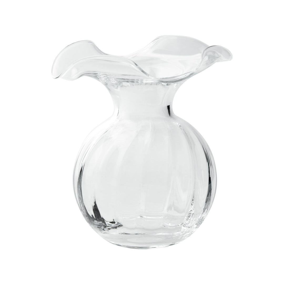 Vietri Hibiscus Glass Clear Small Fluted Vase Dinnerware Vietri