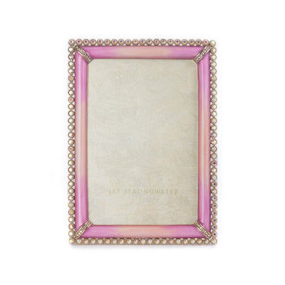 Jay Strongwater Lorraine Stone Edge 4" x 6" Frame - Rose Picture Frames Jay Strongwater 