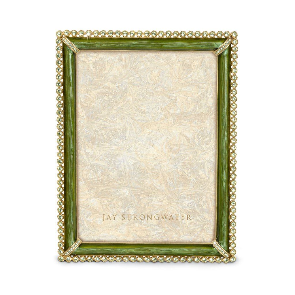 Jay Strongwater Lucas Stone Edge 5" x 7" Frame - Leaf Picture Frames Jay Strongwater