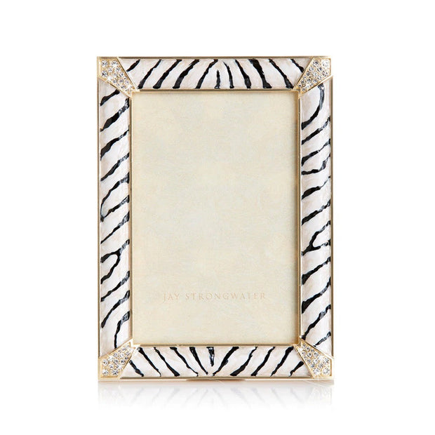 Jay Strongwater Leonard Pave Corner 4" x 6" Frame - Natural Picture Frames Jay Strongwater 