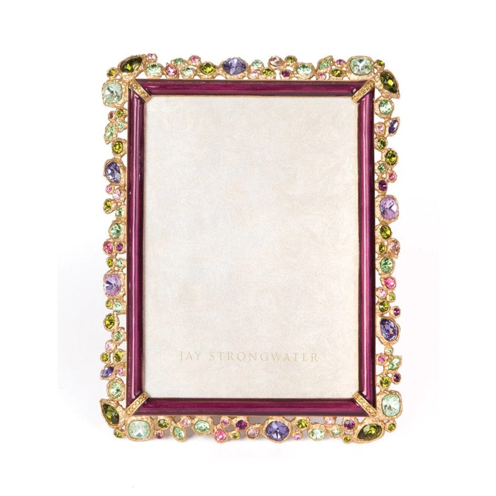 Jay Strongwater Leslie Bejeweled 5" x 7" Frame - Brocade Picture Frames Jay Strongwater