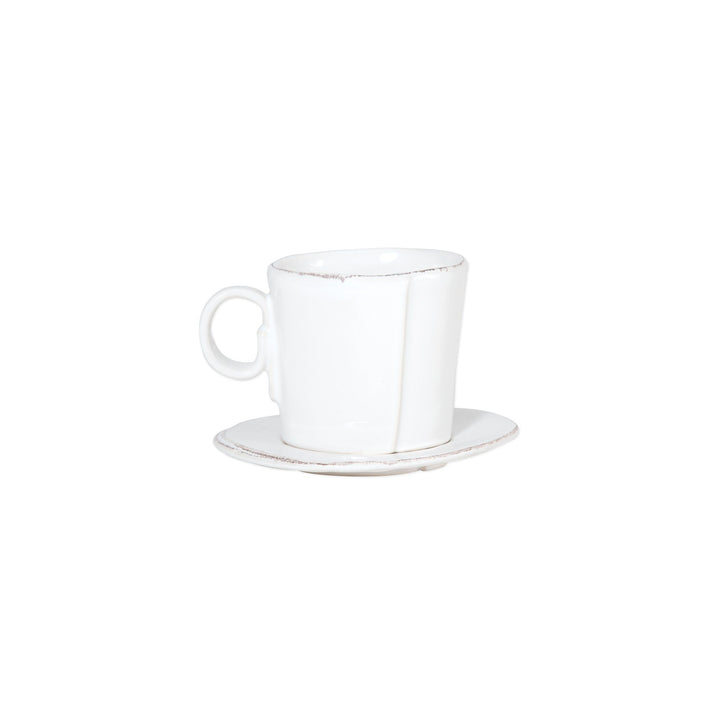 Vietri Lastra White Espresso Cup & Saucer Dinnerware Vietri
