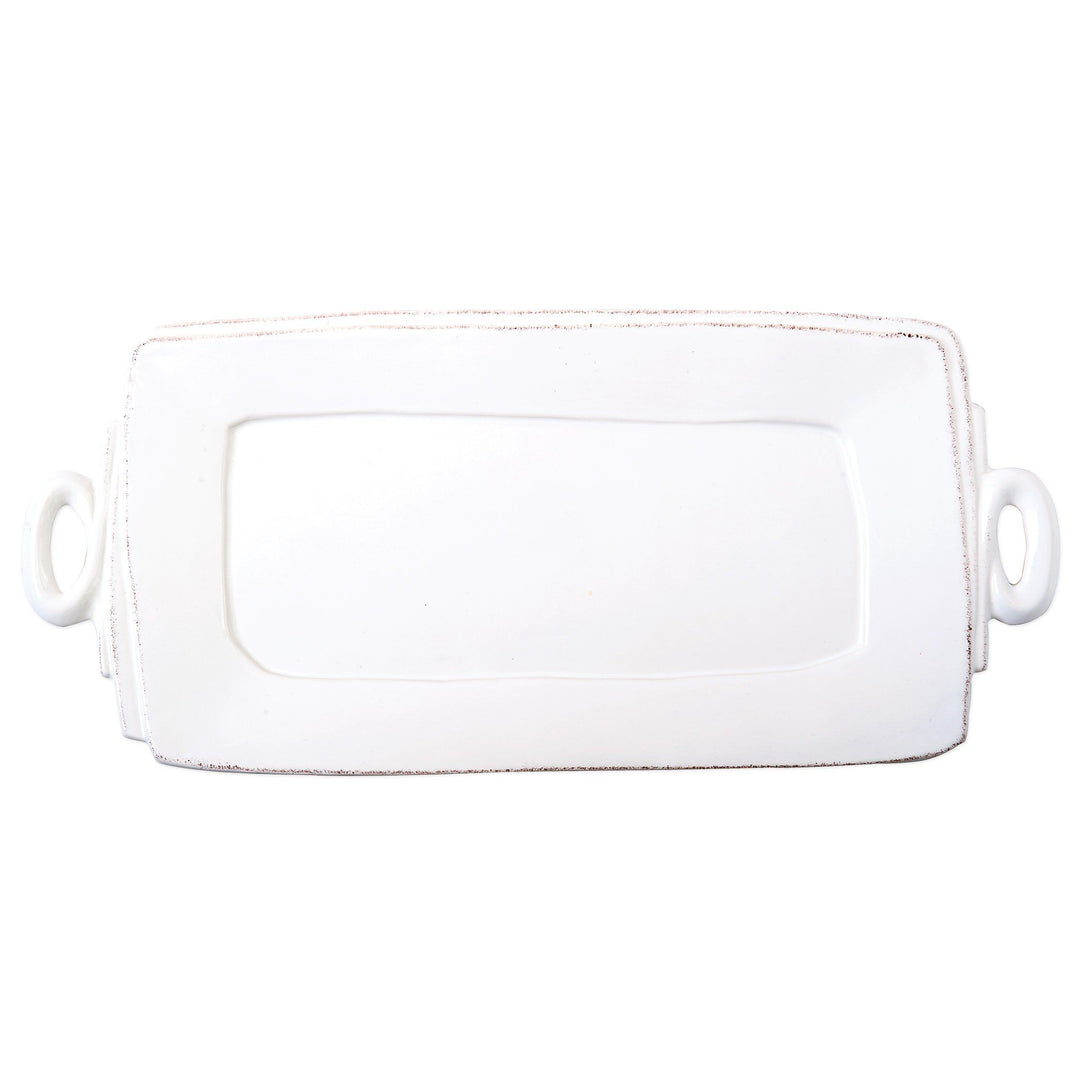 Vietri Lastra White Handled Rectangular Platter Dinnerware Vietri