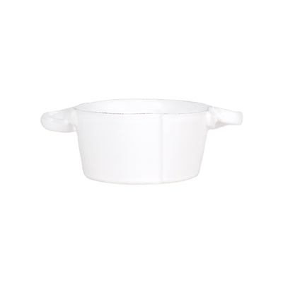 Vietri Lastra White Small Handled Bowl Dinnerware Vietri 