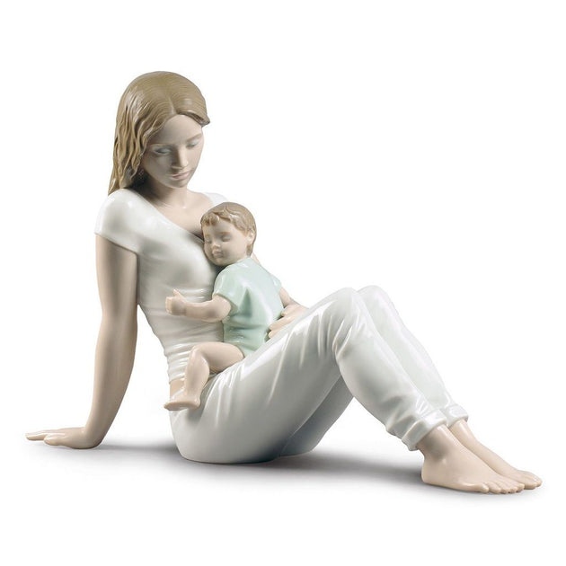Lladro Porcelain Mother and Child Figurines Handmade in Spain