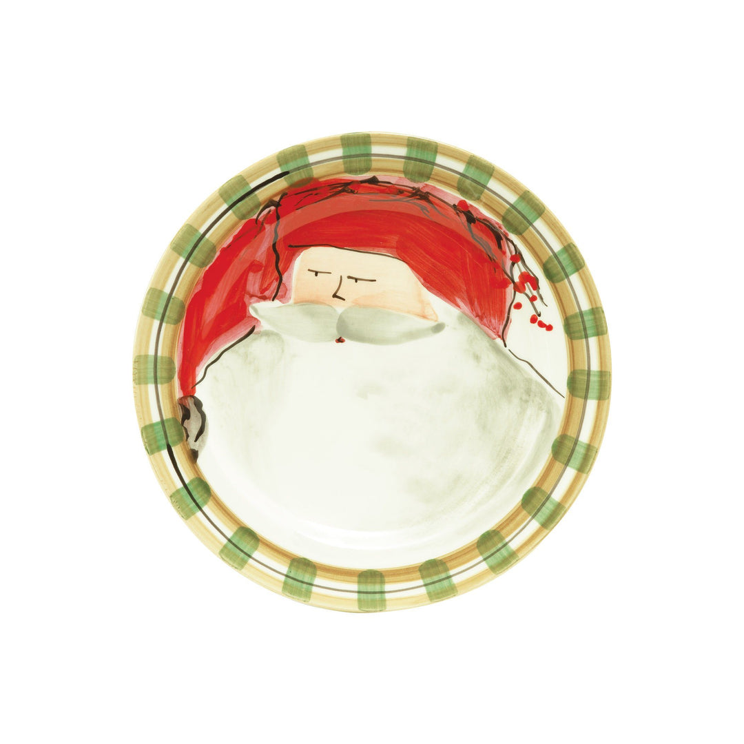 Vietri Old St. Nick Round Salad Plate - Red Hat Dinnerware Vietri