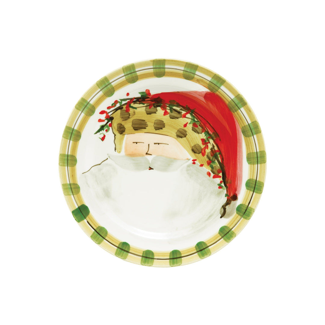 Vietri Old St. Nick Round Salad Plate - Animal Hat Dinnerware Vietri