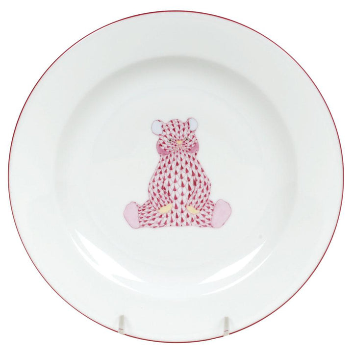 Herend Plate - Bear Figurines Herend Raspberry